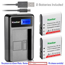 Kastar Battery LCD USB Charger for Casio NP-40 CNP40 Casio PRO EX-Z750 Camera
