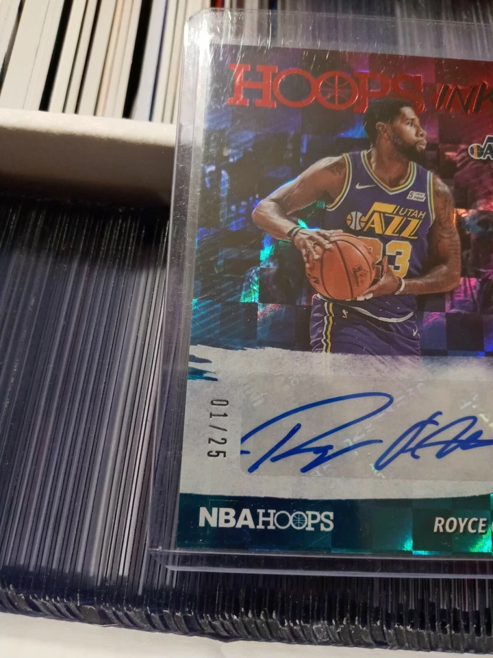 2019-20 Panini Hoops Ink Red Royce O'Neale Autograph Auto #D 1/25 Utah Jazz - Image 2 of 2