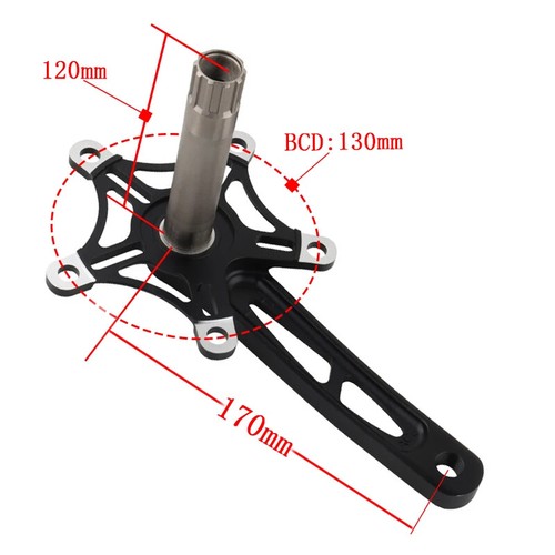 Integrated Crankset Single Speed Crank Arms 130 Bcd Connecting Rods Monoplate - Picture 16 of 31