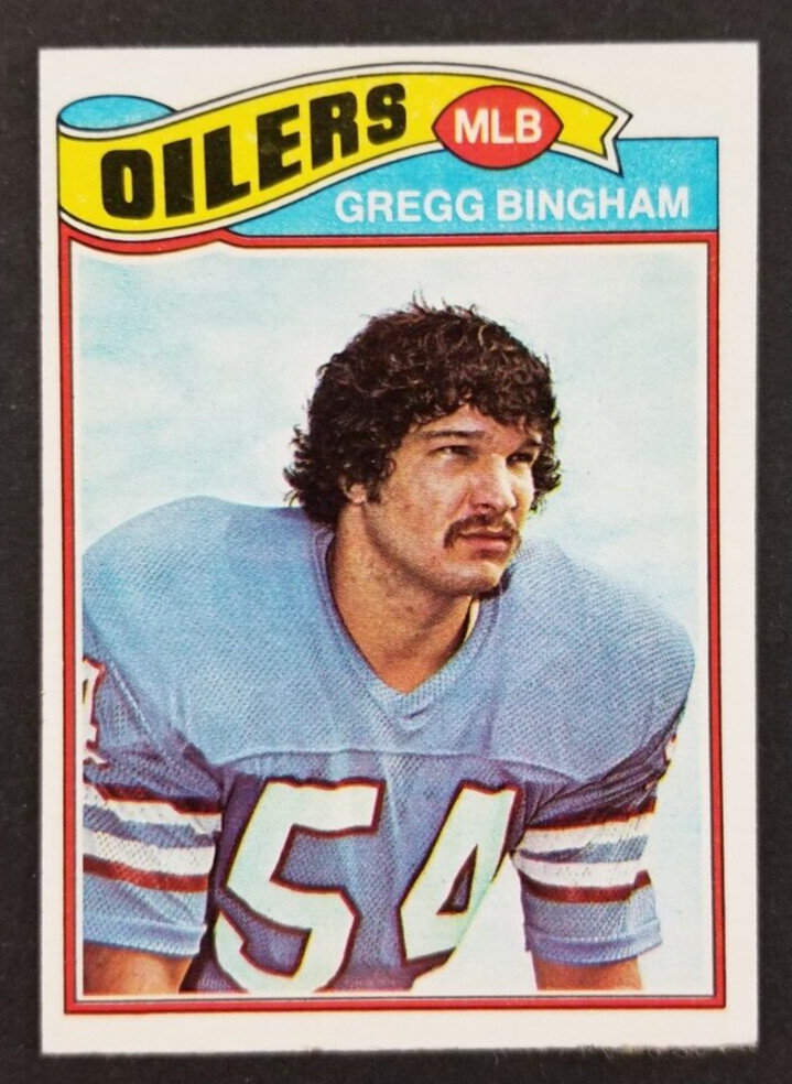 1977 TOPPS Football Vintage Trading Card #366 🤠 GREGG BINGHAM, Houston Oilers🏈