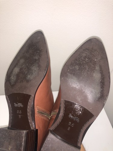 COACH Montana Classic Brown Leather Ankle Boots Pointed Toe Size 6.5B Women’s - Picture 10 of 14