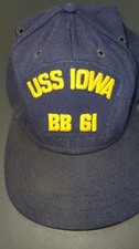 VTG NewEra USS IOWA BB-61 US Navy Ship Cap Hat Snapback Adjustable Made In USA