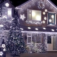Movetino LED Lichtervorhang Eiszapfen 500 Leds Kaltweiß