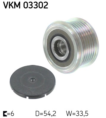 ALTERNATOR FREEWHEEL CLUTCH VKM 03302 FOR FIAT SCUDO/Van/Bus/Platform/Chassis - Picture 2 of 9