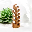 Wine Rack Hand-Carved Natural Wood 10 Bottle Countertop Display Rustic MediumFit