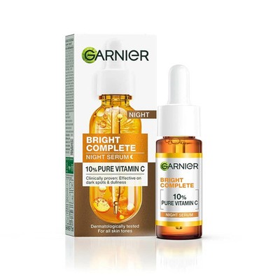 Garnier Bright Complete Night Vitamin C Serum 15 ml, Free & Fast Shipping