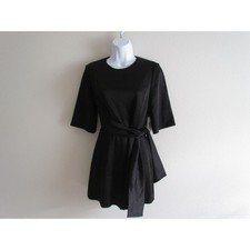 NWT Alice + Olivia Dress Virgil Romper 6 Black Mini Asymmetrical Cocktail LBD