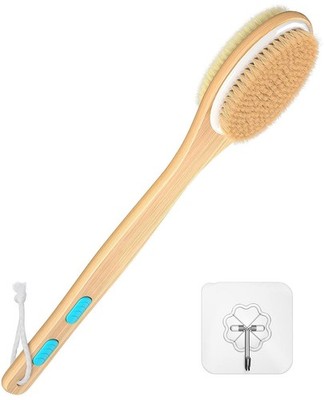 ManLinKei Back Scrubber for Shower, Long Handle Dual-Sided Shower Brush with ...