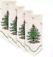 Napkin Set Holiday Inspired Home Decor Set of 4 Christmas Tree Collection