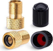 2PCS Brass Presta Valve Adapter, Convert Presta to Schrader Adaptor, Inflate Tir