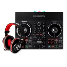 Numark Party Mix Live DJ Controller Bundle With Professional Headphones LN