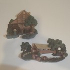 Vintage Home Interiors Covered Bridge and Mill Wall Plaques 1998 Cottagecore