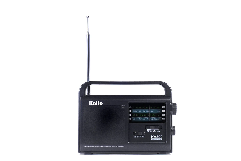 KA390 Portable AM/FM Shortwave NOAA Weather Radio with LED Flashlight, Color ... - Image 3 of 4