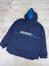 Vintage Nike Athletic Anorak Jacket 00s Hooded Big Logo Y2K Men Size 2XL Blue