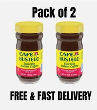 (PACK OF 2) Cafe Bustelo, Espresso Style, Dark Roast Instant Coffee, 7.05 oz Jar 9.30 per pound