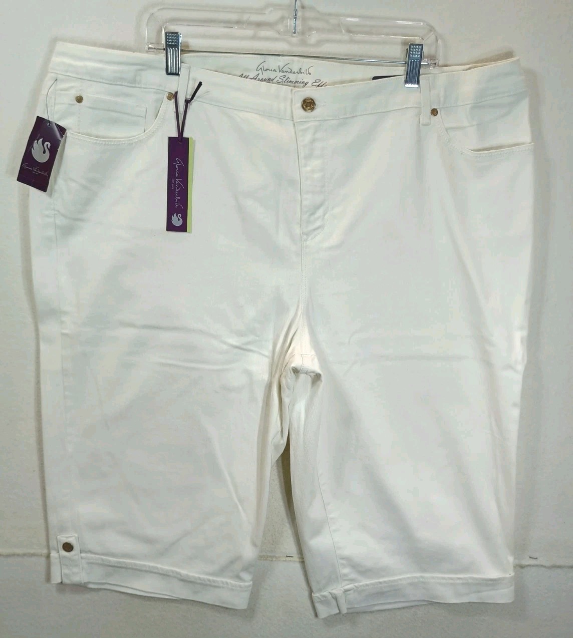 Gloria Vanderbilt Jordyn White Skimmer Sz 22W All Around Sli