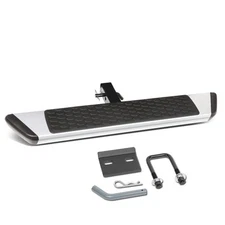 SILVER 2" RECEIVER TRAILER TRUCK SUV ALUMINUM HITCH STEP BAR GUARD 36"W X 5.5"L