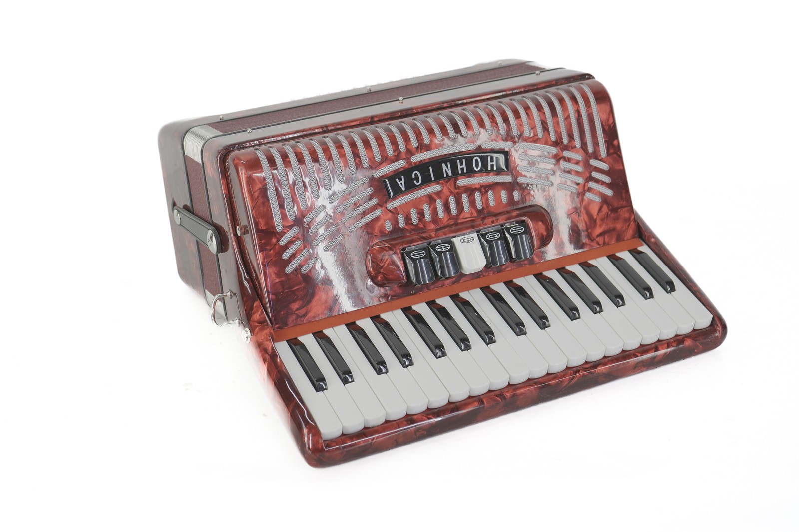 Hohner Hohnica 1305 Beginner 72 Bass Accordion Red