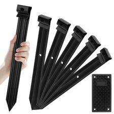 24 Pack Metal Landscape Edging Stakes,10 in Heavy Duty Garden Spikes with Pla...