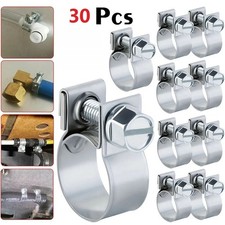 Fuel Injection Gas Line Clips 30Pcs 1/4" 5/16" 3/8" Hose Clamps Clip Pipe Clamp