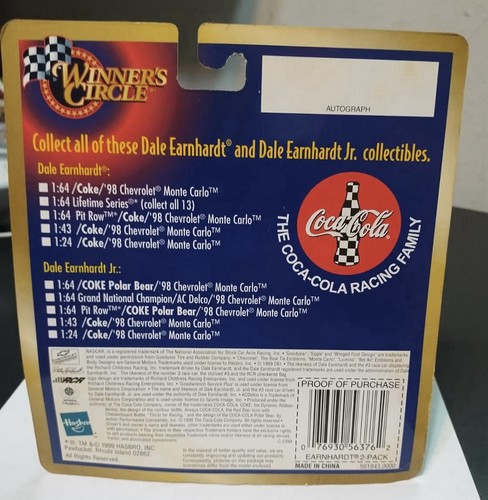 1999 Winner's Circle Coca~Cola Dale Earnhardt #3 & Dale Jr #1 Cool Customs 1:64 - Picture 2 of 6