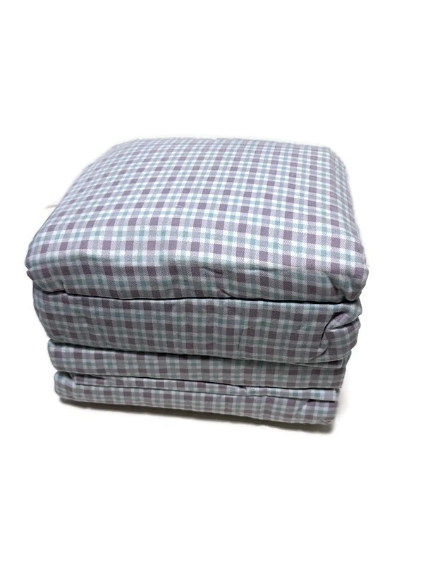 Conjunto de lençóis Cuddl Duds peso pesado azul pálido roxo xadrez flanela queen novo - Imagem 2 de 3