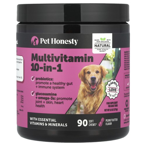 Multivitamin 10-in-1, For Adult Dogs, Peanut Butter, 90 Soft Chews, 9.5 oz (270