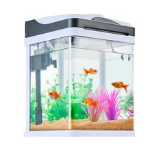 Uimoso 2 Gallon Glass Aquarium with LED Lighting and Self-Cleaning System