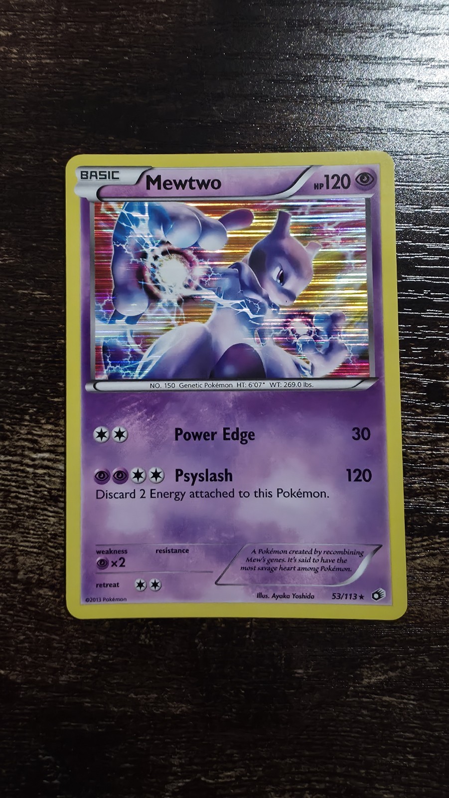 Mewtwo 53/113 Holo Pokemon TCG Card Black White Legendary Treasures Near Mint
