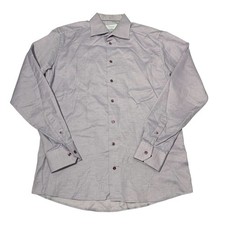 Eton Shirt Mens 17 43 Light Purple Geometric Pattern Contemporary Cotton Dress