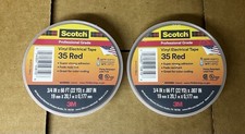 3M Scotch 35 Vinyl Electrical Tape, 3/4-Inch, 66ft, Red, Lot Of 5