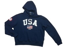Polo Ralph Lauren Team USA Olympic Fleece Hoodie in Navy Blue Sweatshirt S