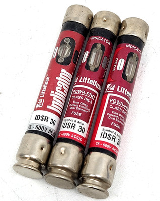 Lot of 3 - IDSR30 Littelfuse 30 Amp Fuse Class RK5 - Next Day Option
