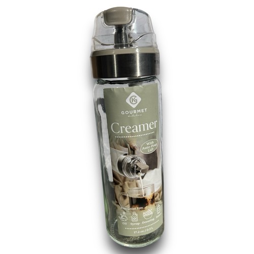 Cocina Gourmet - Dispensador de aderezo de aceite crema de vidrio de 17,2 oz - con tapa de vertido automático - Imagen 2 de 7