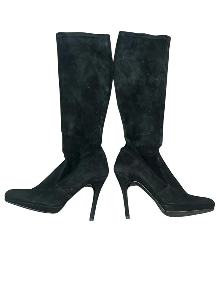 BOTAS STUART WEITZMAN PLATAFORMA GAMUZA NEGRA TACÓN ALTO HASTA LA RODILLA 7 Foto 4 de 4