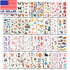 Tattoos for Kids, 350 Mixed Styles 37 Sheets Temporary Tattoos Stickers Set G