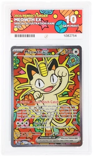 Pokémon TCG ACE 10 Meowth ex SIR 121/088 Perfect Order - psa 10 potential