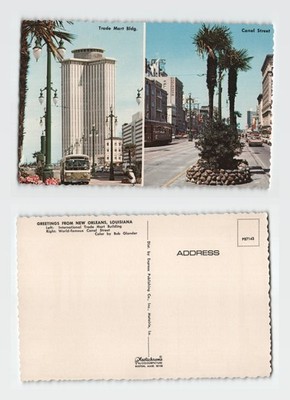 Postkarte - New Orleans International Trade Mart und Canal Street UNBESPIELT