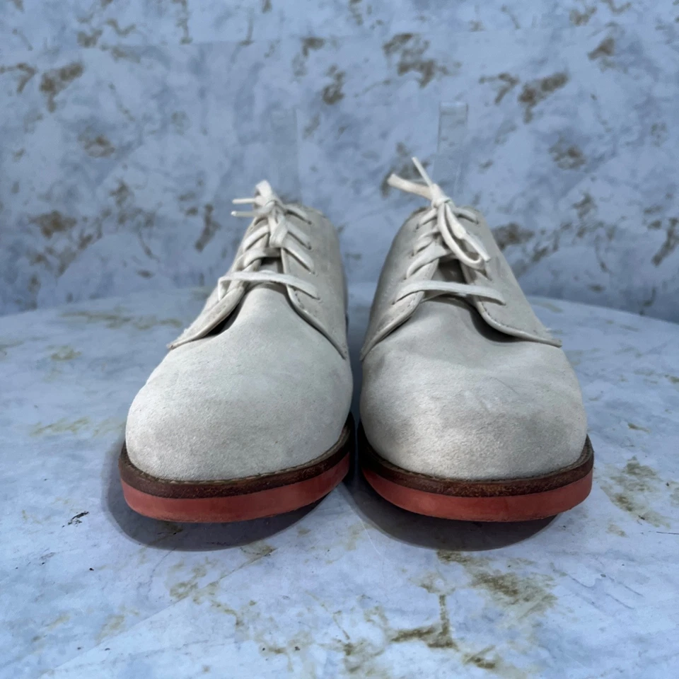 Polo Ralph Lauren Barton Men's Size 7 Shoes Beige Red Suede Comfort Oxfords - Image 2 of 4