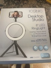 Iconic Desktop Studio 8-Inch LED Ring Light with Tripod Stand