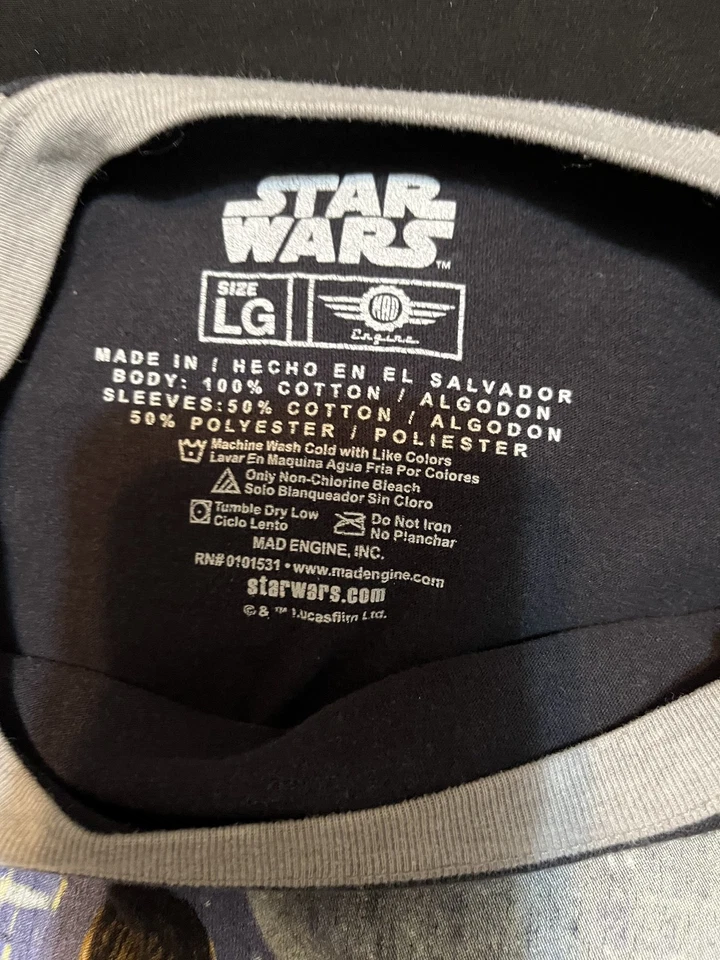 Бейсбольный реглан ретро Star Wars 70-е с длинным рукавом | БЕСПЛАТНАЯ ДОСТАВКА | MAD ENGINE LG мужские - Изображение 3 из 4