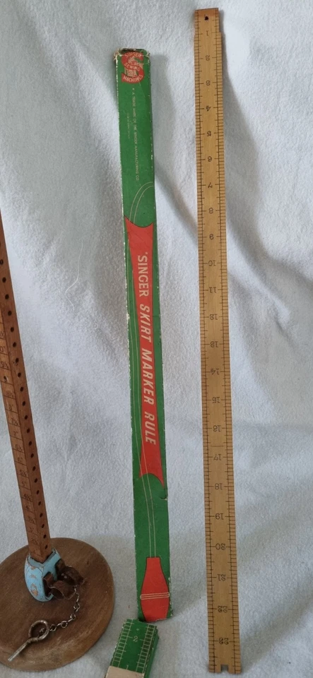 Vintage Singer Skirt Marker Rule & Wooden Skirt Hem Marker Sewing Tool Retro - Image 2 of 4