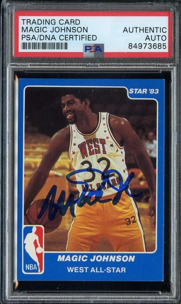 Magic Johnson Signed/Auto 1983 Star All-Star Game #18 PSA/DNA Auto HOF