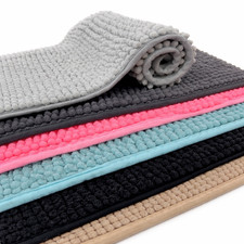 Chenille Bath Mat Non Slip Super Soft Washable