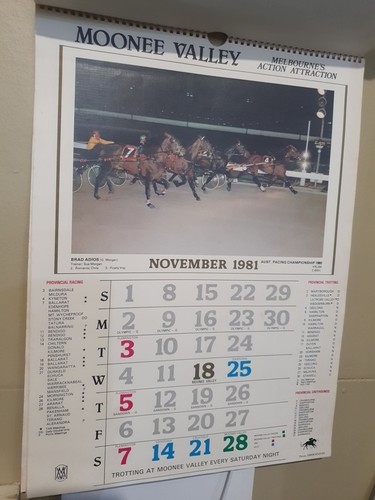 1981-1982 Moonee Valley Kingston Town Thoroughbred Racing And Trotting Calendar - Picture 5 of 12