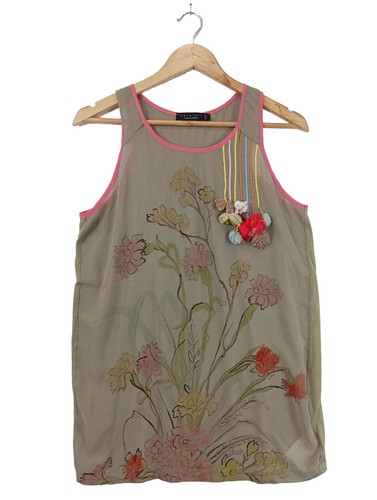 TWIN SET Top lungo Donna Taglia IT 42 cachi-rosa stile casual - Foto 1 di 5