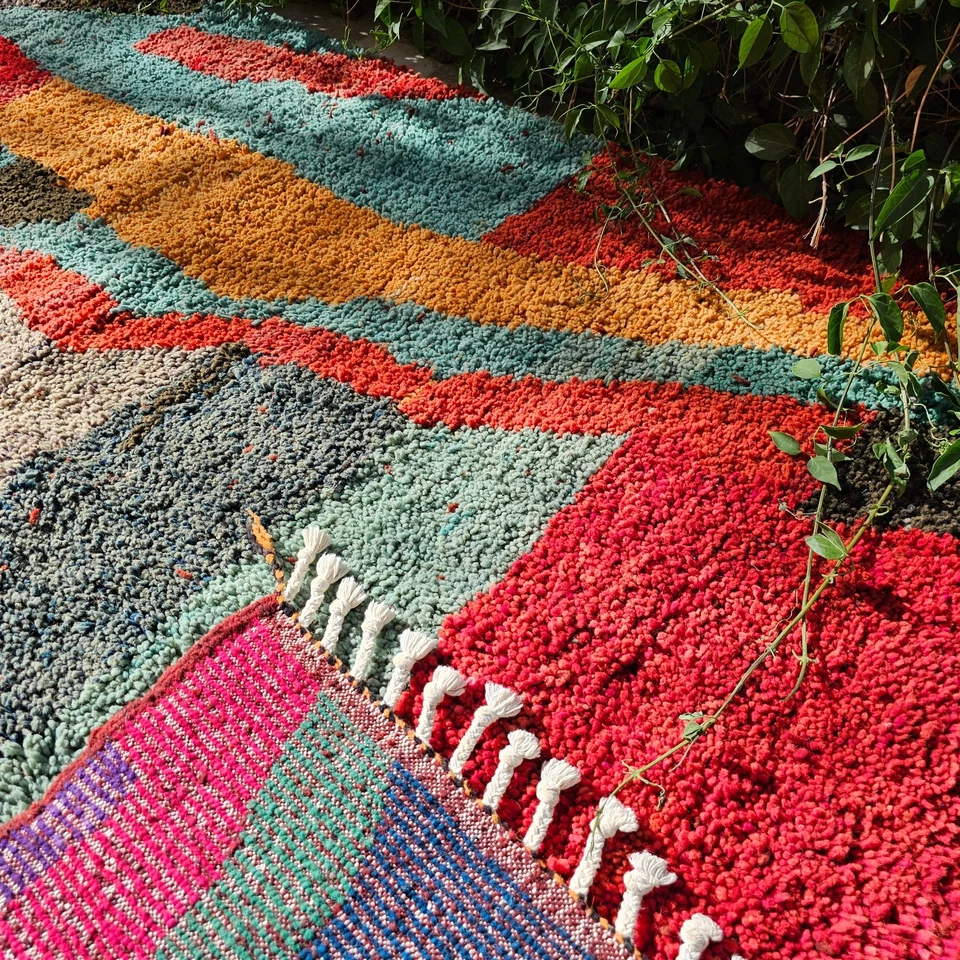 Alfombra grande marroquí, alfombra bereber colorida, alfombra beniourain, alfombra de lana sala de estar Foto 2 de 4