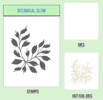 BOTANICAL GLOW Christmas Halloween Stamps Cutting Dies Stencil Hot Foil 2027