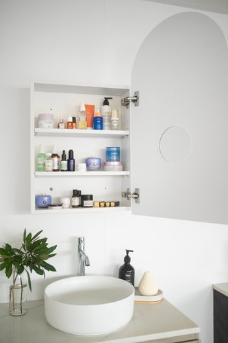Ava Arch Shaving Cabinet 800x450mm - Wall Hung or Recessed - White or Black - Picture 8 of 8