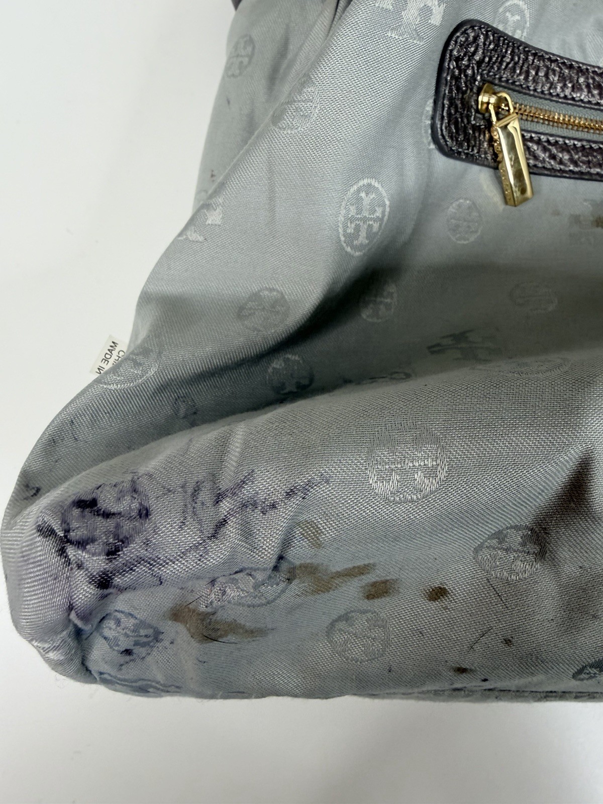 Tory Burch designer Marion HOBO shoulder purse handbag Silver Metallic Gray thumbnail 15